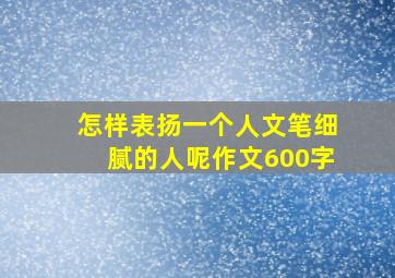 怎样表扬一个人文笔细腻的人呢作文600字