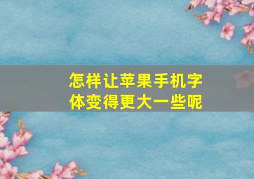 怎样让苹果手机字体变得更大一些呢