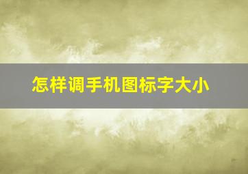 怎样调手机图标字大小