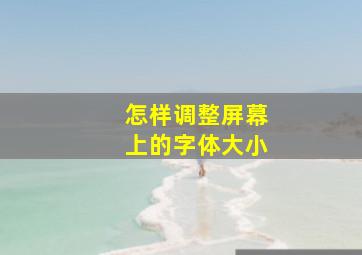 怎样调整屏幕上的字体大小