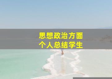 思想政治方面个人总结学生