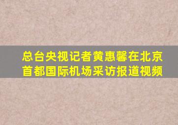 总台央视记者黄惠馨在北京首都国际机场采访报道视频