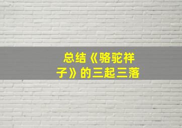 总结《骆驼祥子》的三起三落