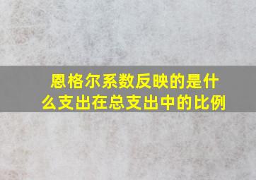 恩格尔系数反映的是什么支出在总支出中的比例