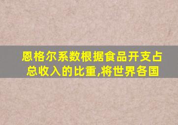 恩格尔系数根据食品开支占总收入的比重,将世界各国