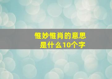 惟妙惟肖的意思是什么10个字