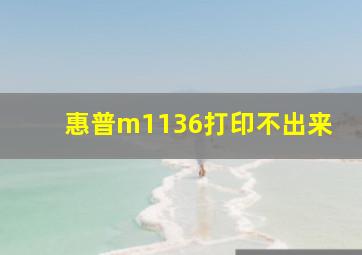 惠普m1136打印不出来