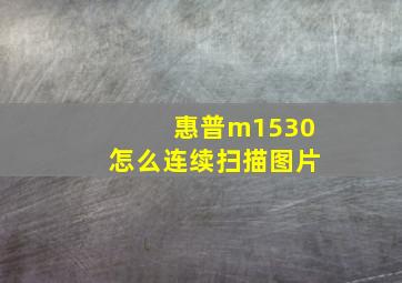 惠普m1530怎么连续扫描图片