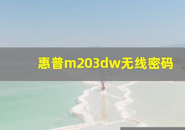 惠普m203dw无线密码