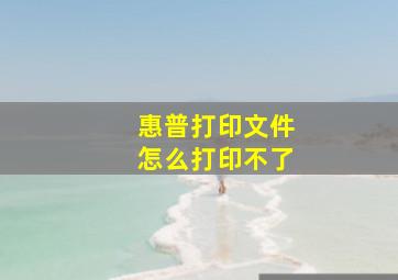 惠普打印文件怎么打印不了