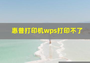 惠普打印机wps打印不了