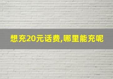 想充20元话费,哪里能充呢