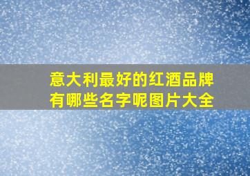 意大利最好的红酒品牌有哪些名字呢图片大全