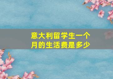 意大利留学生一个月的生活费是多少