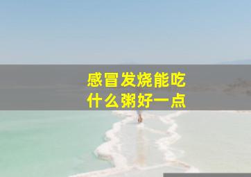 感冒发烧能吃什么粥好一点