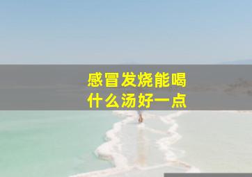 感冒发烧能喝什么汤好一点