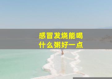 感冒发烧能喝什么粥好一点