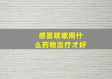 感冒咳嗽用什么药物治疗才好