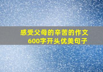 感受父母的辛苦的作文600字开头优美句子