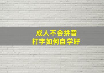 成人不会拼音打字如何自学好