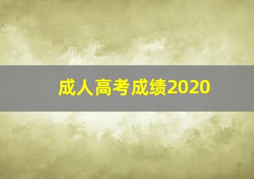 成人高考成绩2020