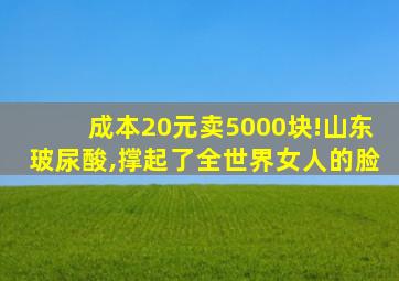 成本20元卖5000块!山东玻尿酸,撑起了全世界女人的脸