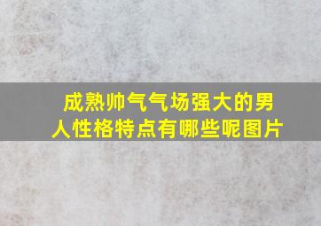 成熟帅气气场强大的男人性格特点有哪些呢图片