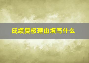 成绩复核理由填写什么