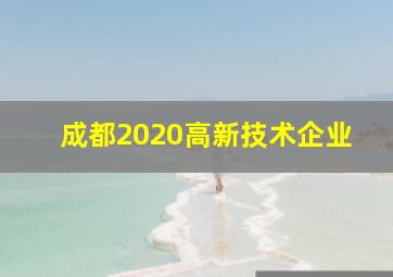 成都2020高新技术企业