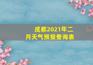 成都2021年二月天气预报查询表