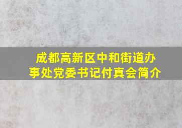 成都高新区中和街道办事处党委书记付真会简介