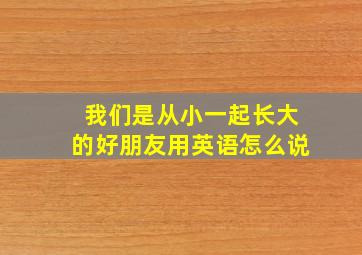 我们是从小一起长大的好朋友用英语怎么说