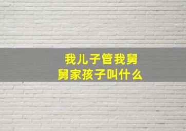 我儿子管我舅舅家孩子叫什么