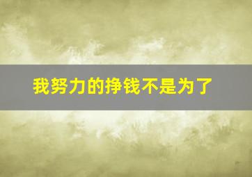 我努力的挣钱不是为了