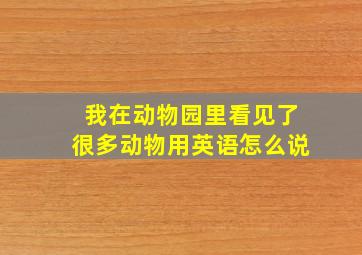 我在动物园里看见了很多动物用英语怎么说