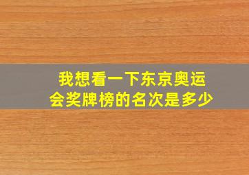 我想看一下东京奥运会奖牌榜的名次是多少