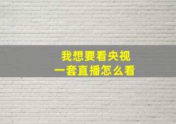 我想要看央视一套直播怎么看