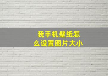 我手机壁纸怎么设置图片大小