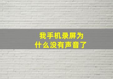 我手机录屏为什么没有声音了