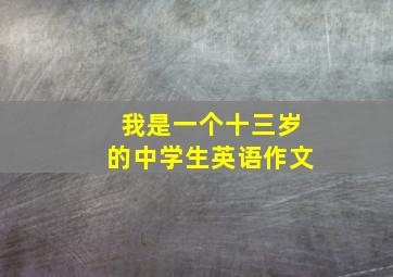 我是一个十三岁的中学生英语作文