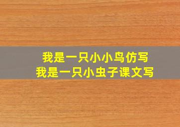 我是一只小小鸟仿写我是一只小虫子课文写