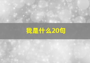 我是什么20句