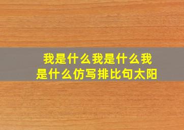 我是什么我是什么我是什么仿写排比句太阳