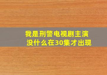 我是刑警电视剧主演没什么在30集才出现