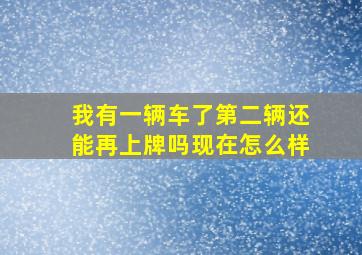 我有一辆车了第二辆还能再上牌吗现在怎么样