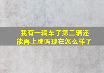 我有一辆车了第二辆还能再上牌吗现在怎么样了