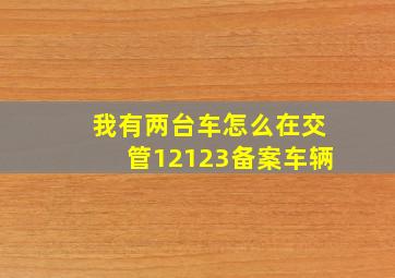 我有两台车怎么在交管12123备案车辆