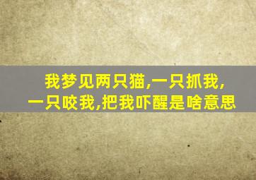 我梦见两只猫,一只抓我,一只咬我,把我吓醒是啥意思