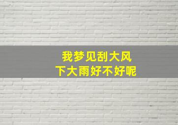 我梦见刮大风下大雨好不好呢