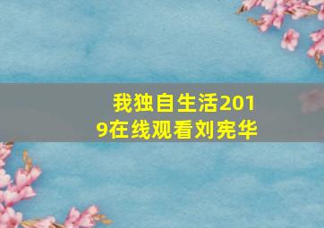 我独自生活2019在线观看刘宪华